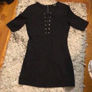 Black lace up dress